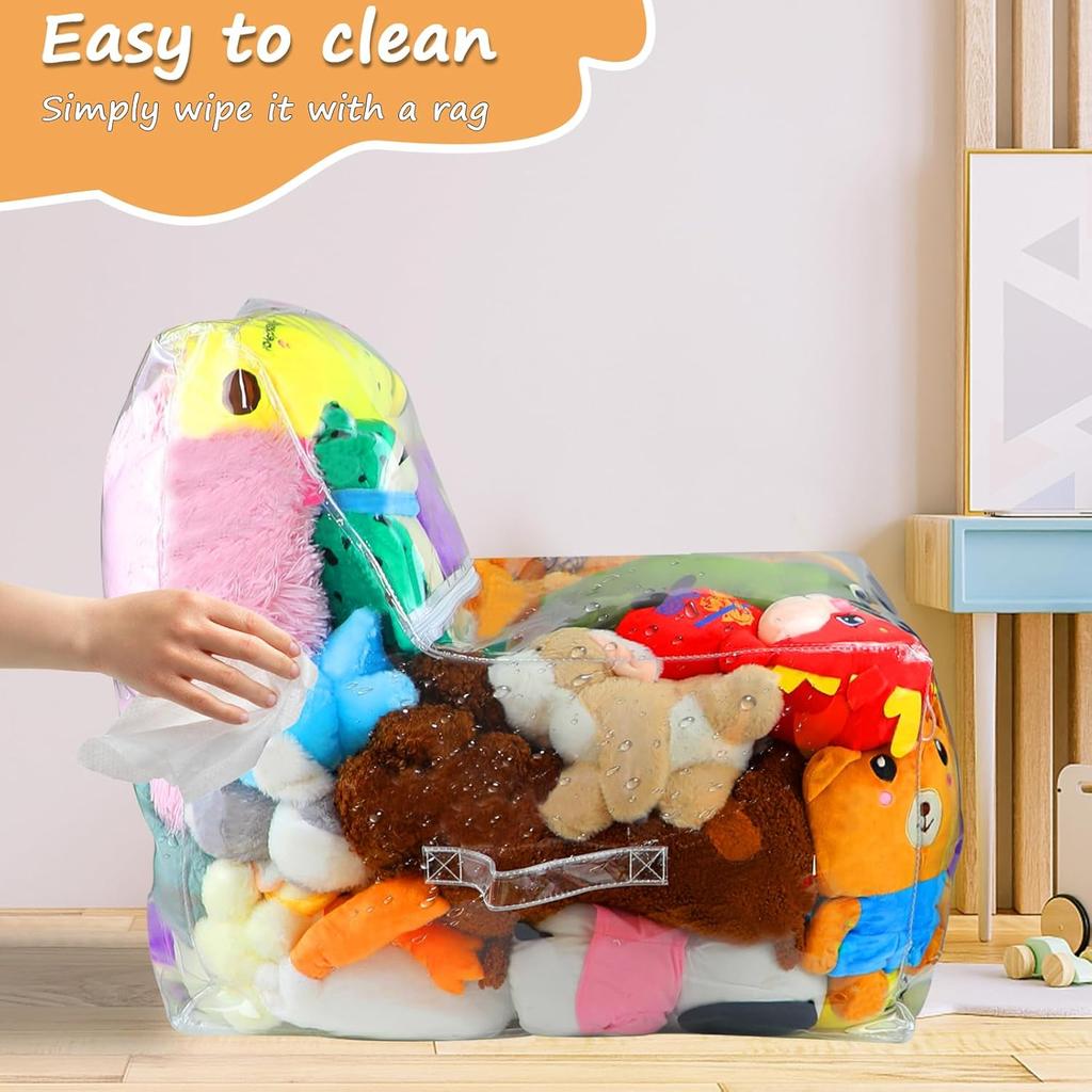 Clear Stuffed Animal Bean Bag Chair Cover for Kids, Waterproof Large Stuffable Beanbag Chair Cover, Creative PVC Plush Toys Storage, for Organizing