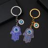 Mote Hul Blå Ondt Øye Nøkkelring Lykkebringende Fatima Hamsa Hånd Nøkkelring for Kvinner Menn Veskeanheng Bil Airpods Boks Nøkkel Tilbehør