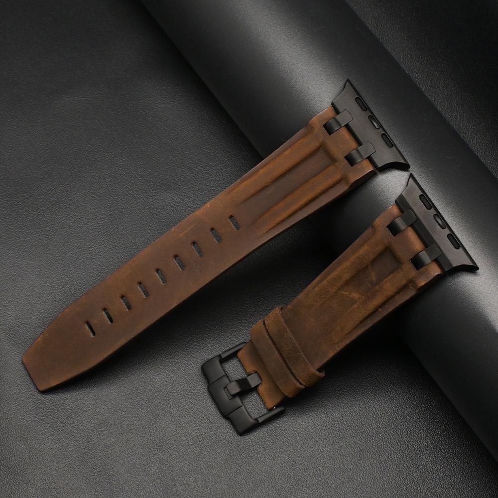 Leather Wrist Strap for Apple Watch Ultra 3 2 49mm 46mm 45mm 44mm Accessories MAN Watchband for Iwatch Series 11 10 9 8 7 6 SE3
