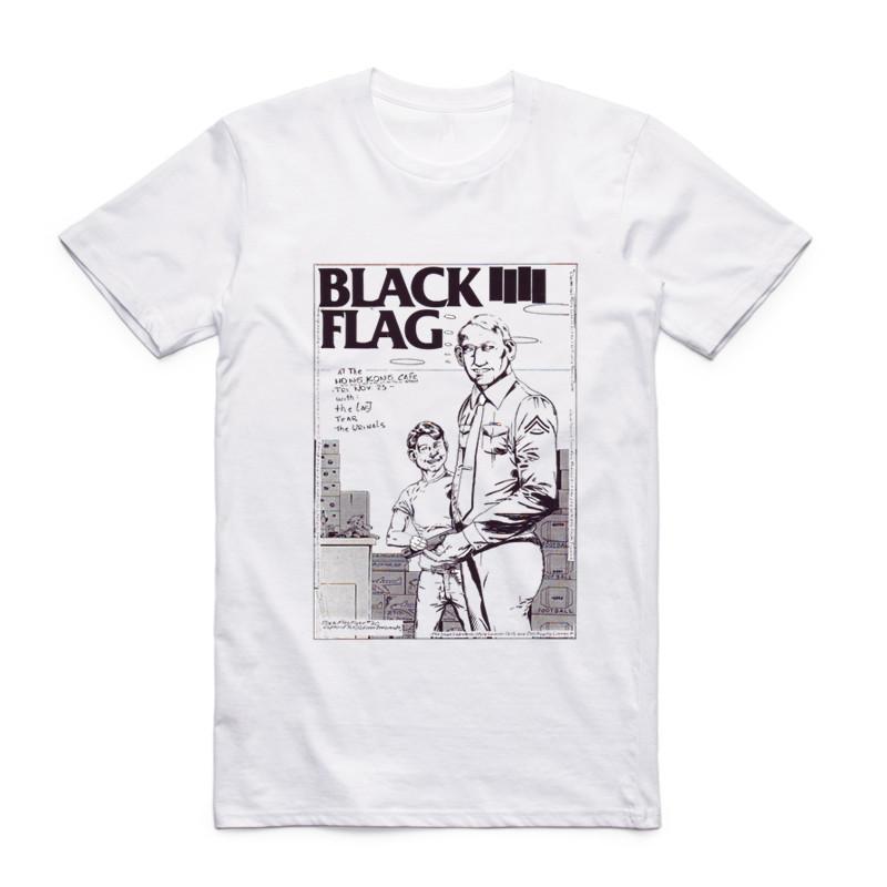 2019Fashion Men Print Black Flag T-shirt Short Sleeve O-Neck Summer Punk Rock Band Henry Rollins Large Bar Casual Top Tee Tshirt