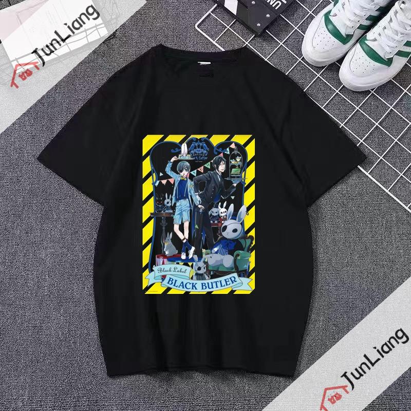 Japanese anime Black Butler cartoon comic mens Tshirt shortsleeved roundneck for streetwear menwomen clothing