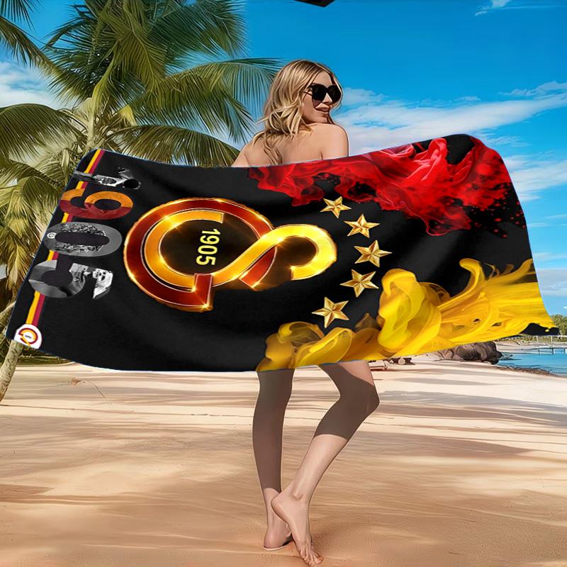 Galatasaray Football Club Crest Beach Towel, Quick-drying, Easy to Care for, Suitable for Both Fitness and Beach Vacations,Sports Essential