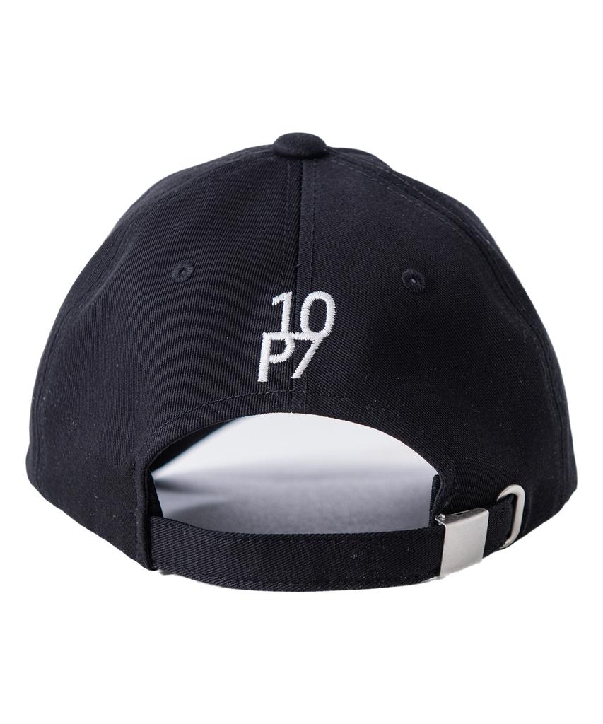 TEN PAST SEVEN Unstructured Logo Cap - Black