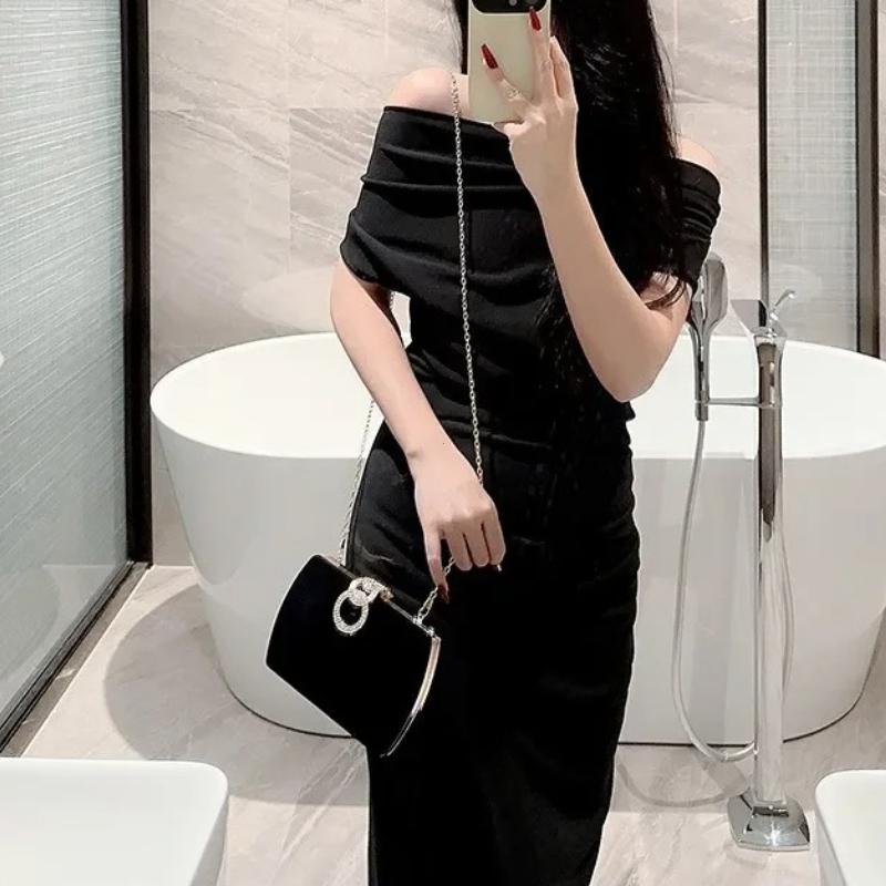 Clutch Evening Dress Bag Party Handbags Ladies Autumn Winter Velvet Box Dinner Bag Sparkly Rhinestone Decoration Banquet Bag