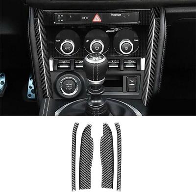 4pcs Car Center Console Panel Decor Sticker Carbon Fiber for Subaru BRZ Toyota GT 86 2016- Automotive Interior Accessories