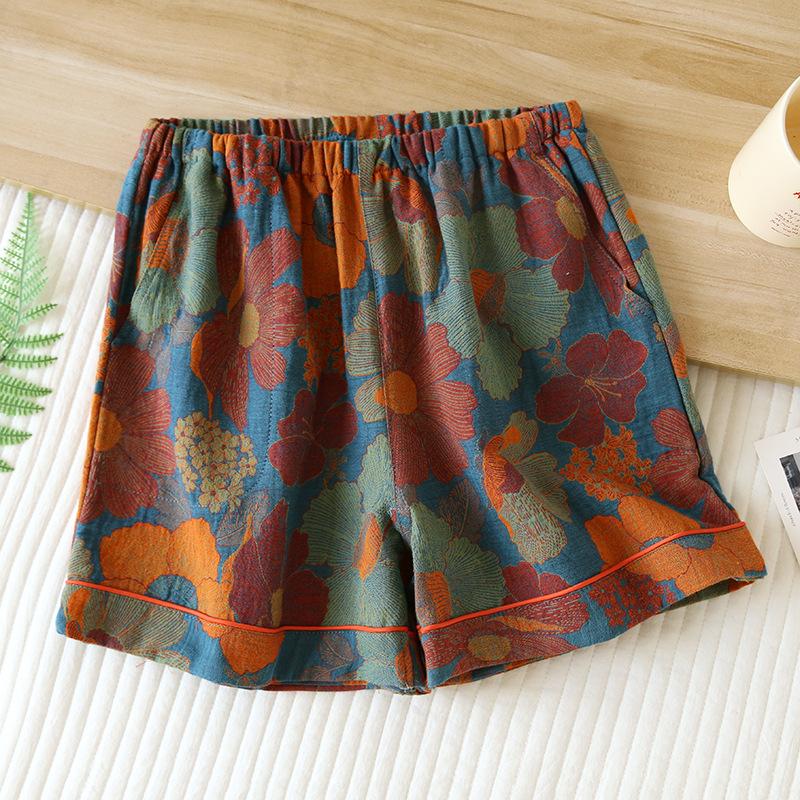 Pantaloncini estivi in jacquard a vestibilità larga da donna: Pantaloncini Leggeri da Loungewear Adatti per l'Uso all'Aperto