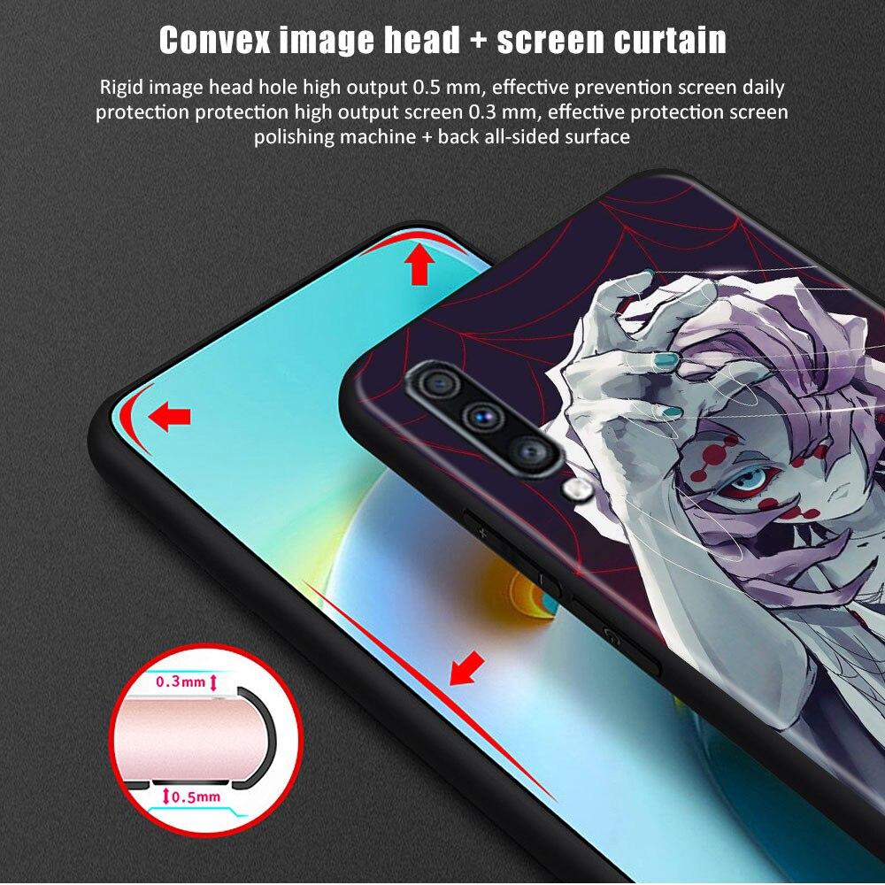 Demon Slayer Kimetsu No Yaiba Coque dla Samsung Galaxy A10s A40 A30 A20e A70 A10 Note 20 Ultra 10 A20s A50 Czarny Telefon komórkowy