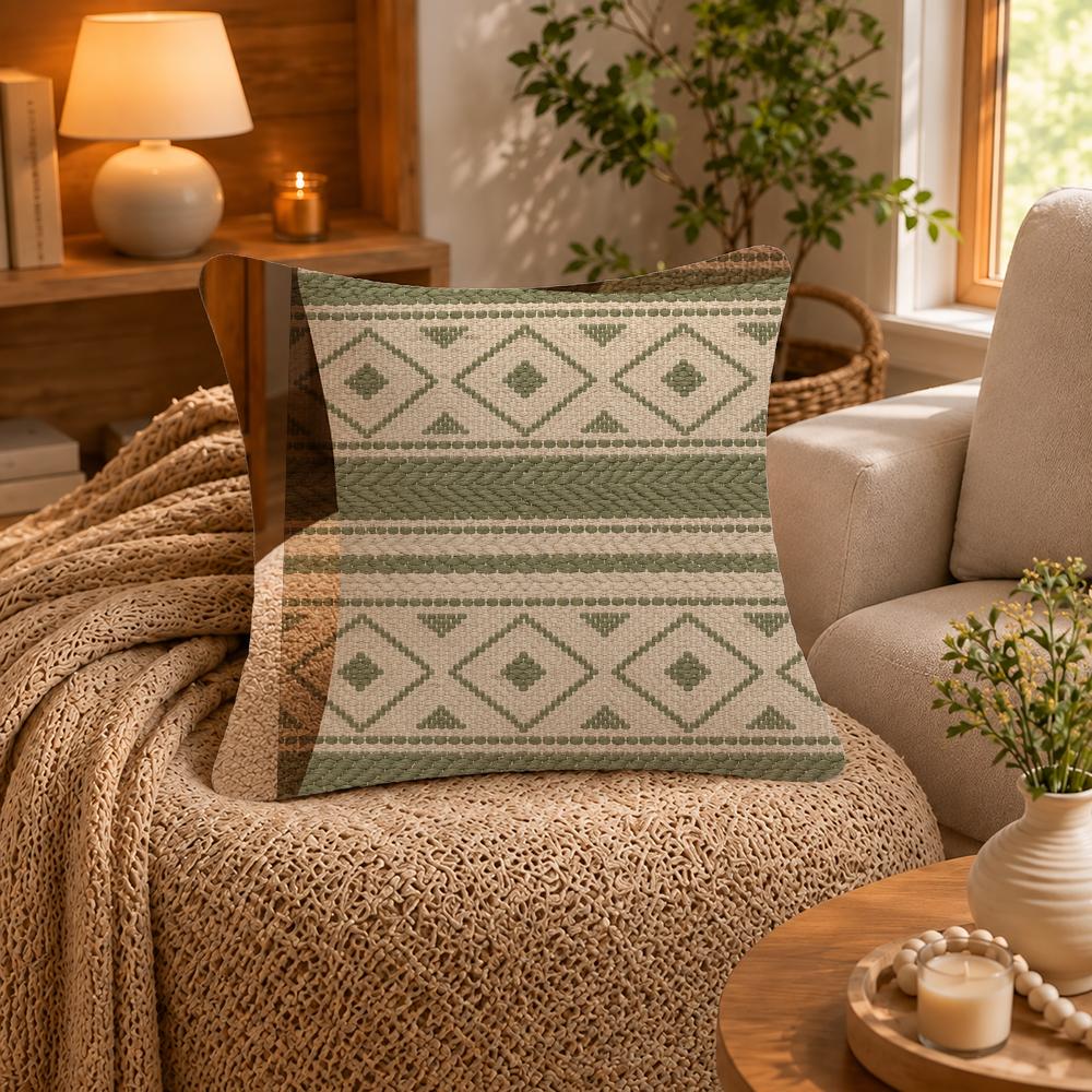 Pattern Weaving Cushion Cover Short-Plush Cushion Cover Pillowcase — Suitable For Sofas Bedrooms And Home Decor