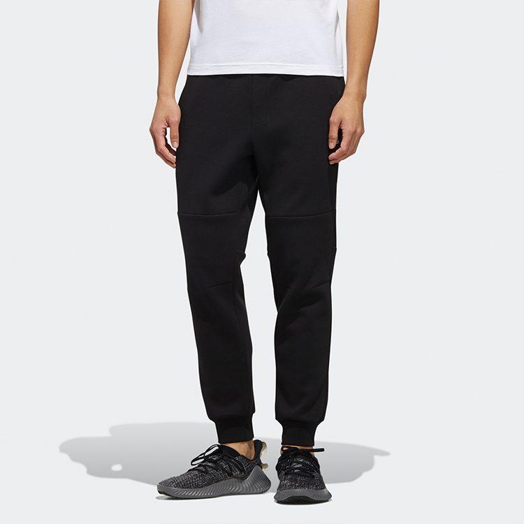adidas Knitted Sweatpants Men's Black Moderate Cuffed Pants FJ0237