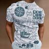 Nautical Pattern Fashion Men's T-shirt 3d Printing Classic Retro Short Sleeve Short Sleeve Loose Casual Super High  Top