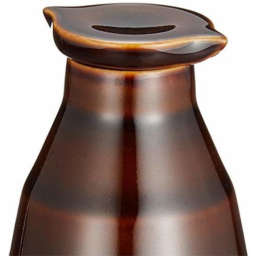 Nishikai Toki Hasami Ware "essence" Soy Sauce Pot (Soy Sauce Dispenser) with Brown Candy Glaze, 75ml