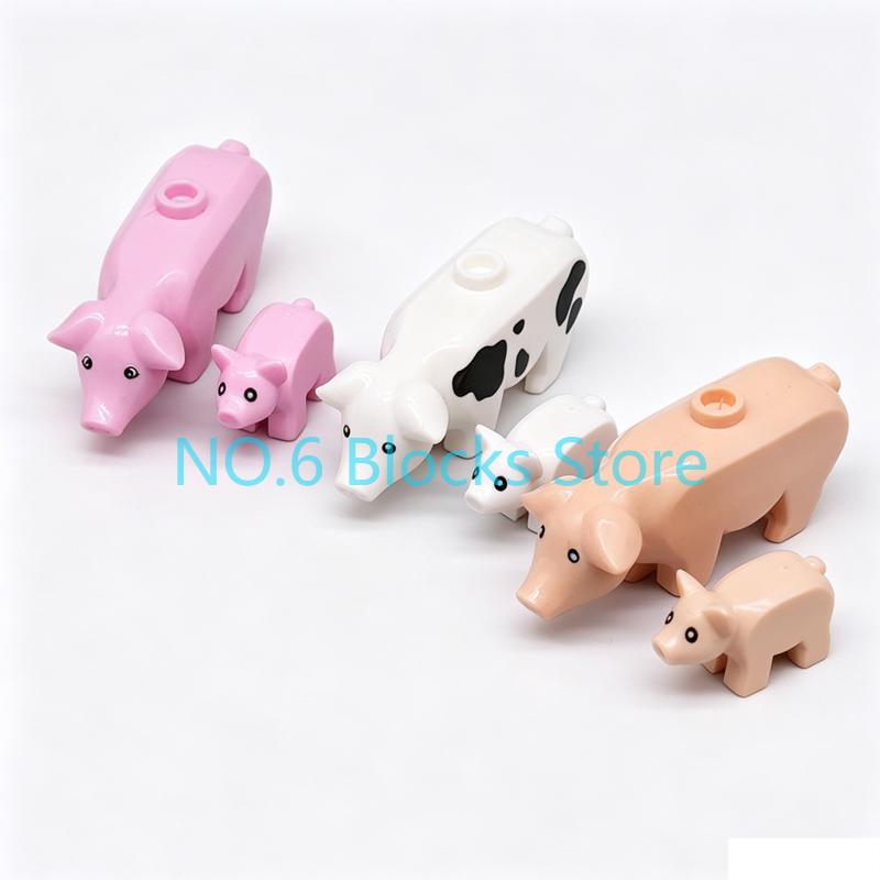 MOC Animal Building Blocks Sheep Dog Wolf Dolphin Pig Whale Elephant Educational Small Particle Zoo Scene Gift DIY Brick Toy S15