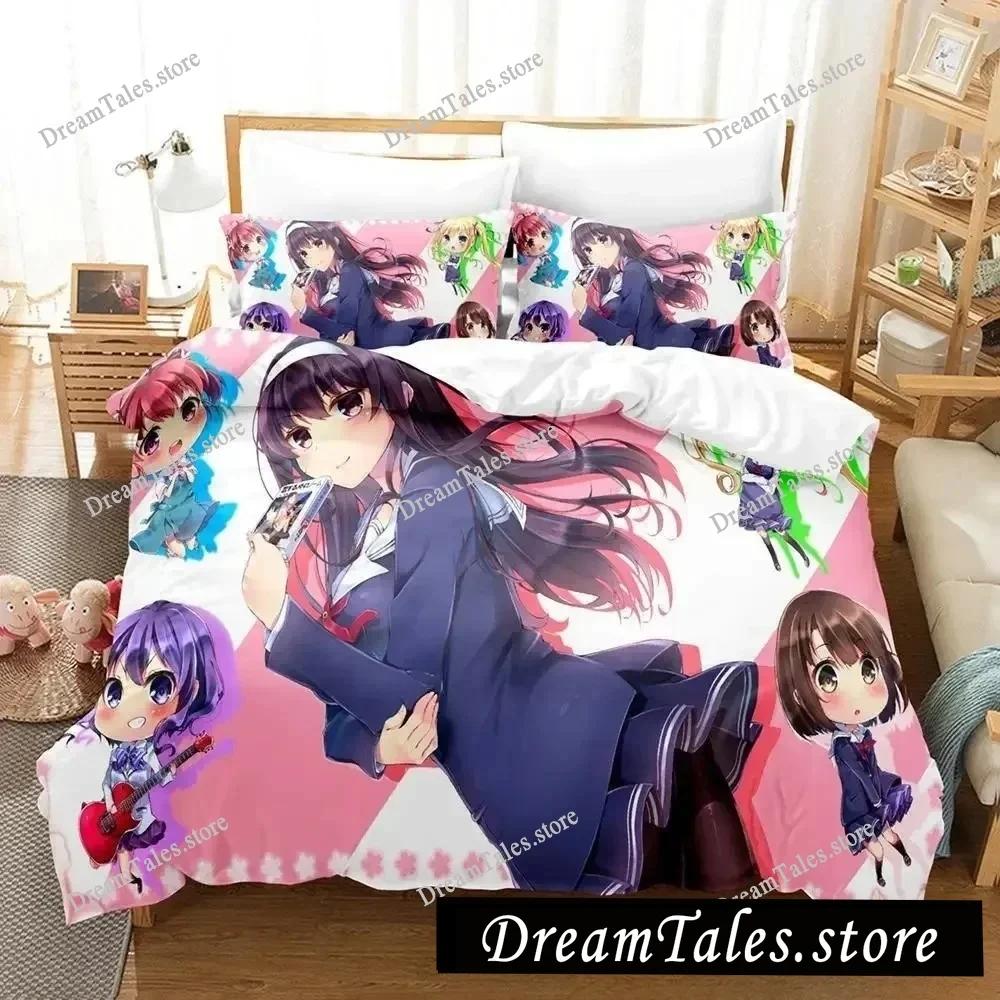 Bikini Saekano How To Raise A Boring Girlfriend Bedding Set Cartoon Anime Three-piece Set Adult Kid Bedroom Duvet Cover Sets741