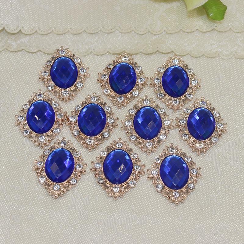 10pcs Rhinestone Diamante Flat Back Buttons Embellishment Wedding Jewellery