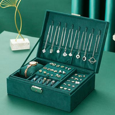 2 Layers Jewellery Box Finish Storage Drawer Cabinet Necklace Organizer Storage
