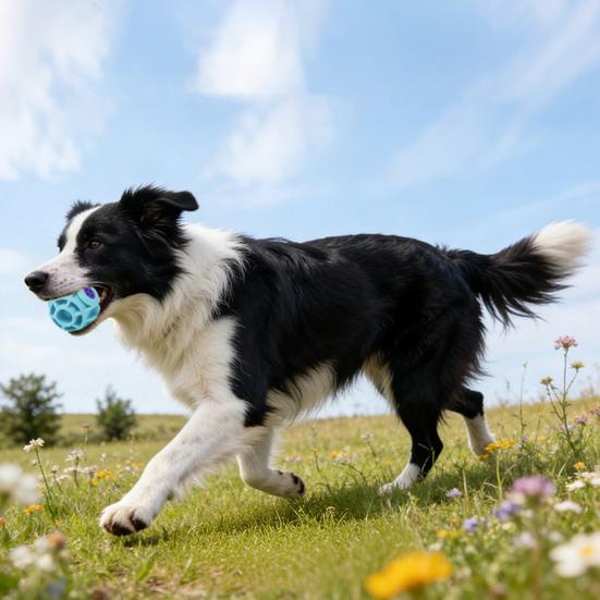 Pet Toy Silicone Ball Shape Bite-Resistant Puppy Chew Toy Relieves Boredom Grid Texture Teeth Cleaning Toy