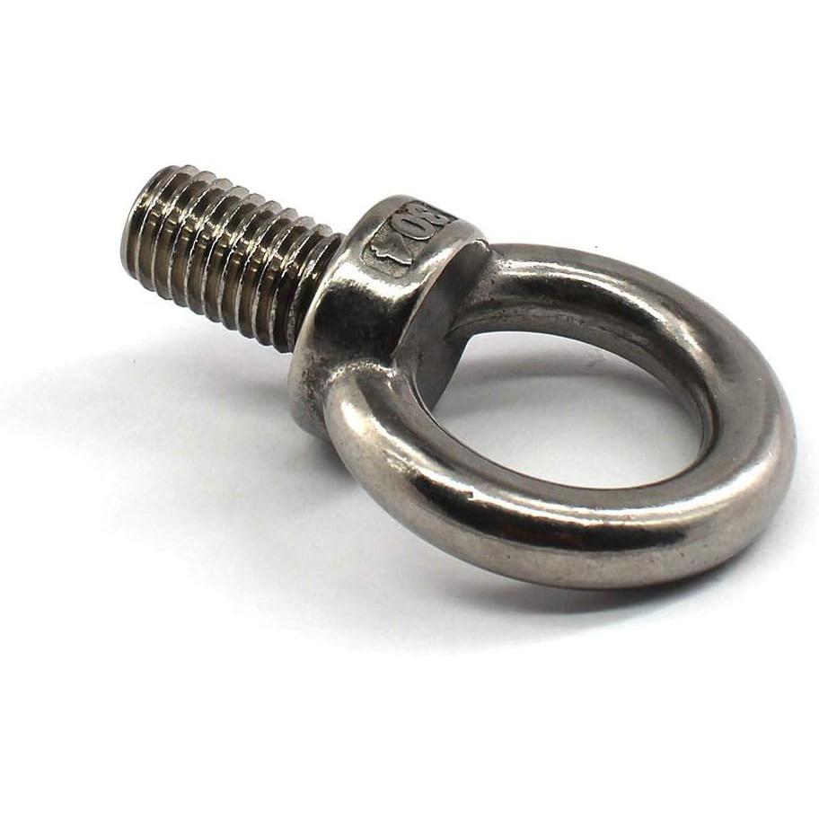 304 Stainless Steel M12 Lifting Rigging Eyebolt Ring Shaped with Lengthened Thread(40mm) Pack of 4 Pcs