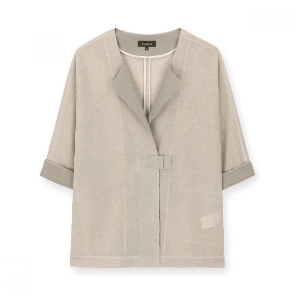 Furina Natural Erika Linen Round Knit Jacket beige/M (66)