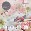 Cute Rose And Butterfly Shower Curtain Floral Design Bathroom Decor Romantic Theme Waterproof Bath Curtain