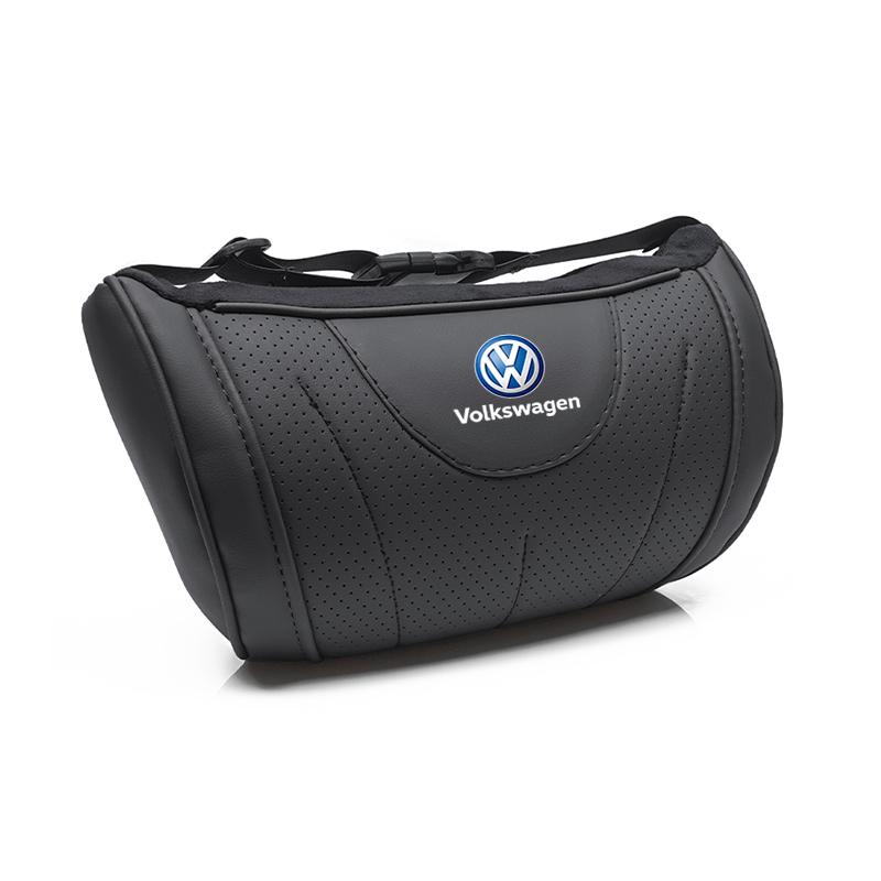 High-end Leather Car Seat Headrest Memory Foam Comfort Neck Pillow For VW Golf Tiguan T-Roc Polo Passat ID.4 T-Cross ID.3 Taigo Ox3