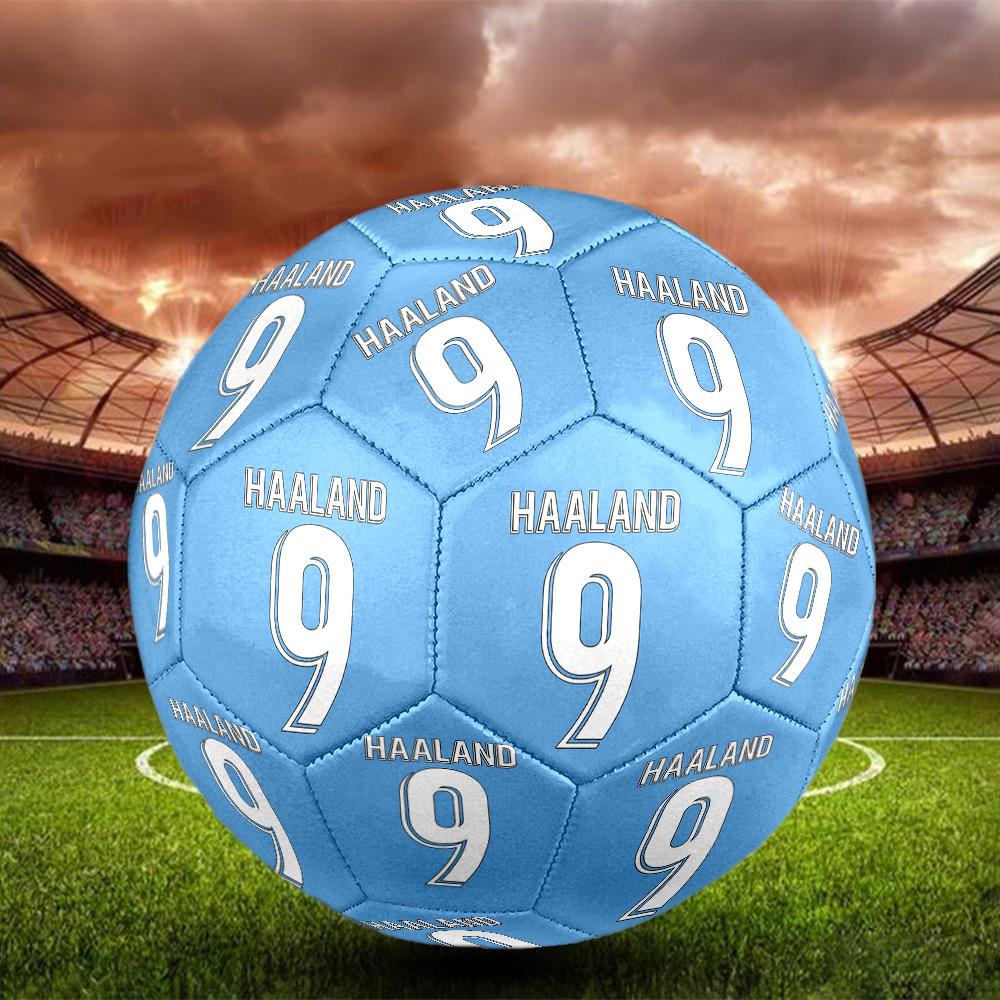 1pc Halaands Manchester City Debut Size 5 Soccer Ball PVC Football Sports Matches Training Outdoor Games Beach Elastic Balls 07e115