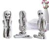 Creepy Skull Statue Set for Halloween – Dark Resin Art Decor (Three Wise Monkeys Inspired