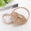 Heart-shape Linen Ring Box Jewelry Case Valentine's Day Vintage Country Wed Pastoral Ceremony Natural Ring Setting Storage Box