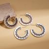 Simple drip geometric C-shaped texture silver needle earrings cold wind earrings
