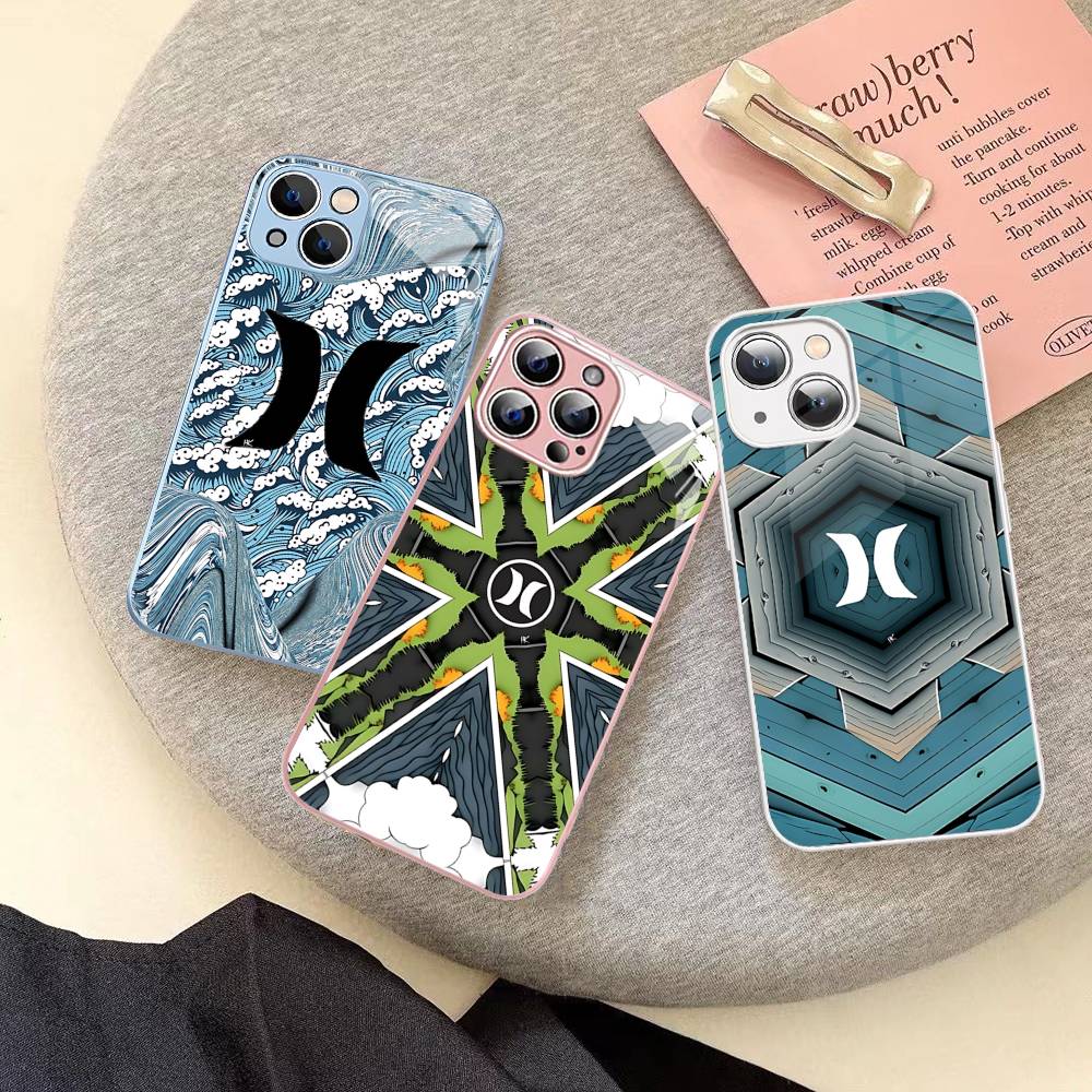 Klassische Berühmte Marke H-HurleyS Logo Gehärtetes Glas Für Iphone 14 13 12 11 Pro Mini XS MAX 14Plus X XS XR Hüllen