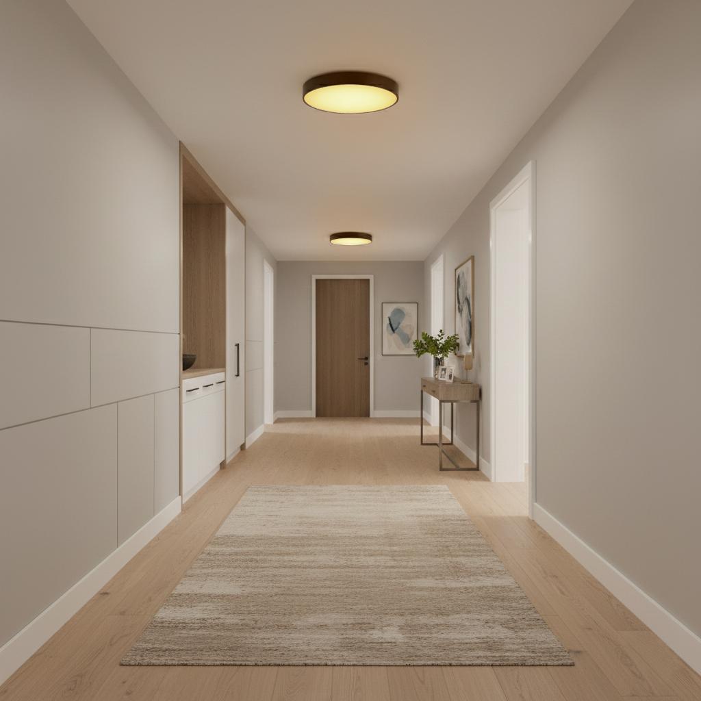 Rund LED-taklampa 40 cm neutralvit 24W modern Rund LED-taklampa svart 40 cm - varmvit