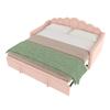 Daybed con Letto Estraibile, Divano Letto, Letto Singolo (Senza materasso), Letto Matrimoniale, Velluto, Striscia LED a Colori Variabili, 90x200cm(180x200 cm), Rosa