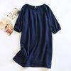Solid Color Women's Summer Round Neck Cotton Nightgown Plus Size Loose Home Night Wear Dresses for Women Sleepwear