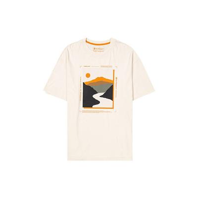 T-shirt Girocollo a Asciugatura Rapida con Stampa Fantasia Uomo Top Bianco Fumo A2CG8-V04