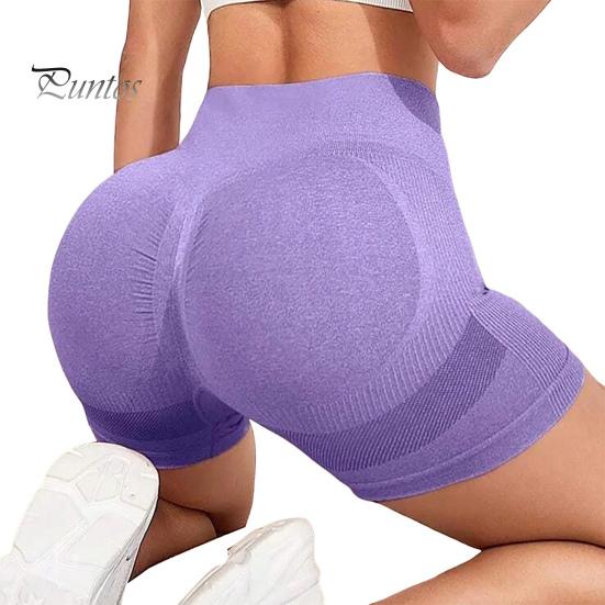 

Шорты для йоги Slim Fit, высокая эластичность, утягивающий живот, бесшовные, быстросохнущие, не пропускающие воздух, приподнятые ягодицы, мягкие, с высокой талией, спортивные шорты для бега S фиолетовый