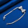 925 Sterling Silver 8-inch Exquisite Bow Bracelet, Fashionable Women's Party Gift, Wedding Accessory, Jewelry
