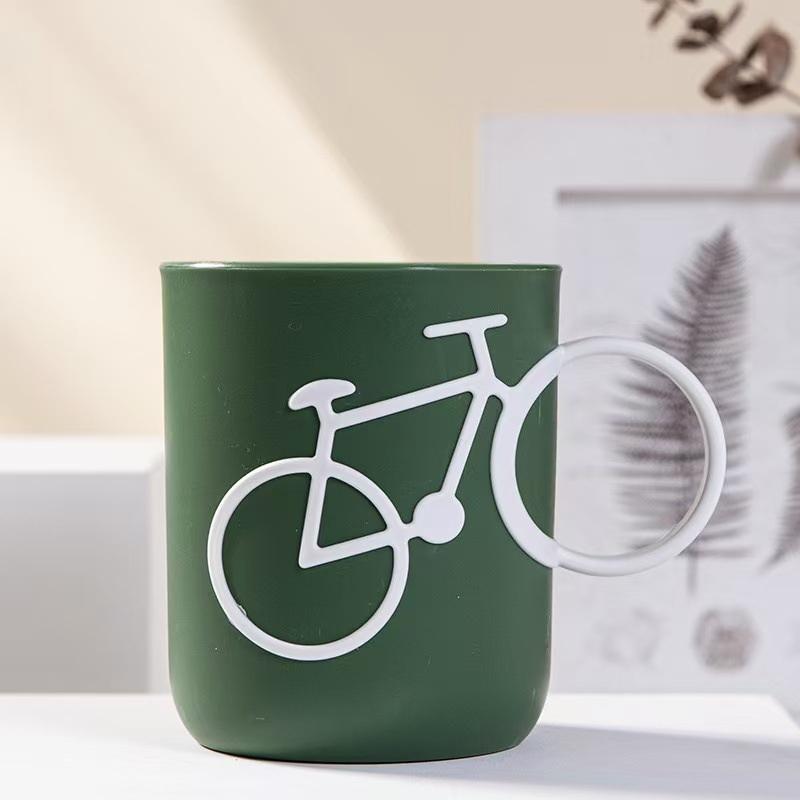1 Creative Mouthwash Cup Couple Bicycle Handlebars Toothbrush Cup Face Wash Cup Home Decor Bathroom Accessories