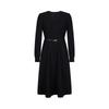 JUZI Annakao Elegant Rhinestone Belt Wool Knit Dress