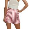 Pantaloncini Casual Elasticizzati a Vita Alta con Tasca da Donna per Viaggio