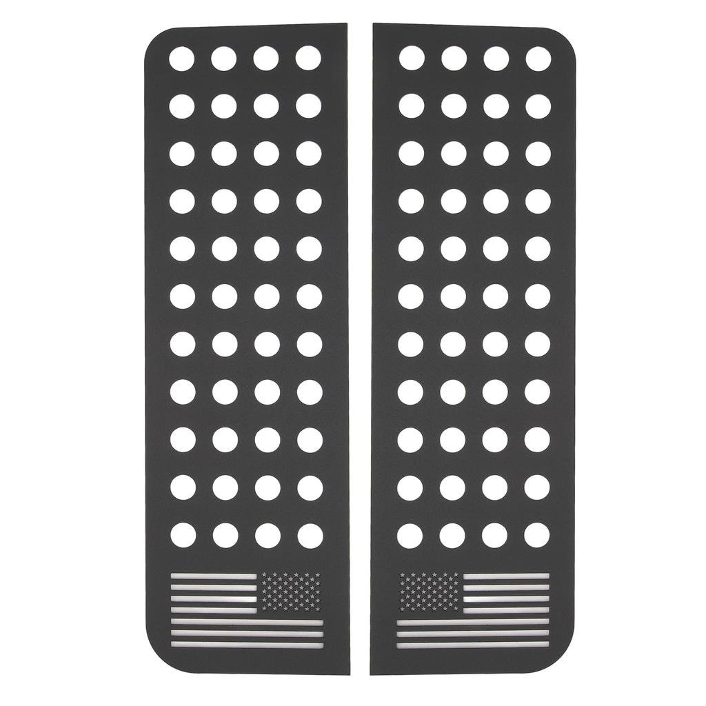 2 Pezzi Decalcomanie Finestrino Portiera Posteriore Copertura Pannello Vetro Lega di Alluminio per Wrangler JK dal 2007 al 2018