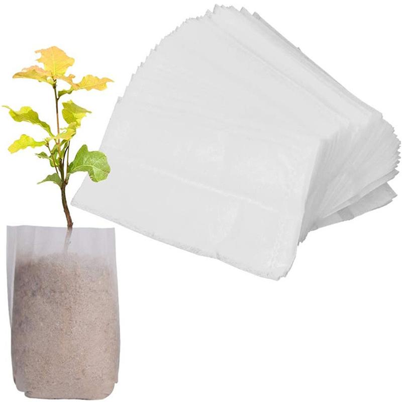 100Pcs Degradable Seedling Lift Bags Seed Pouch Potted Plant Grow Bag Breathable