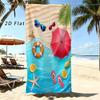 Summer Beach Elements Lemon Lifebuoy Umbrella Flip Flop Print Beach Towel Quick Dry Sand Proof Towel Holiday Pool Travel