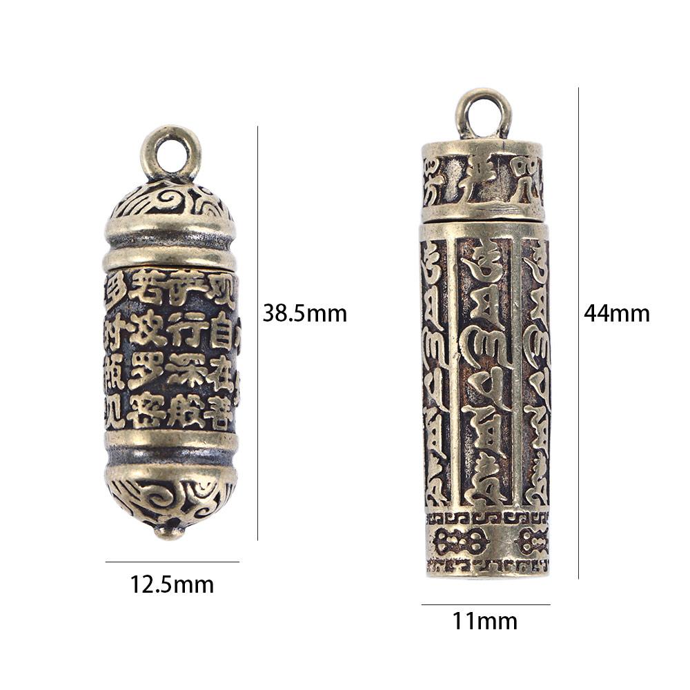 Cylindrical Box Openable Medicine Pill Box Buddhist Pendant Travel Pill Case Necklace Pendant