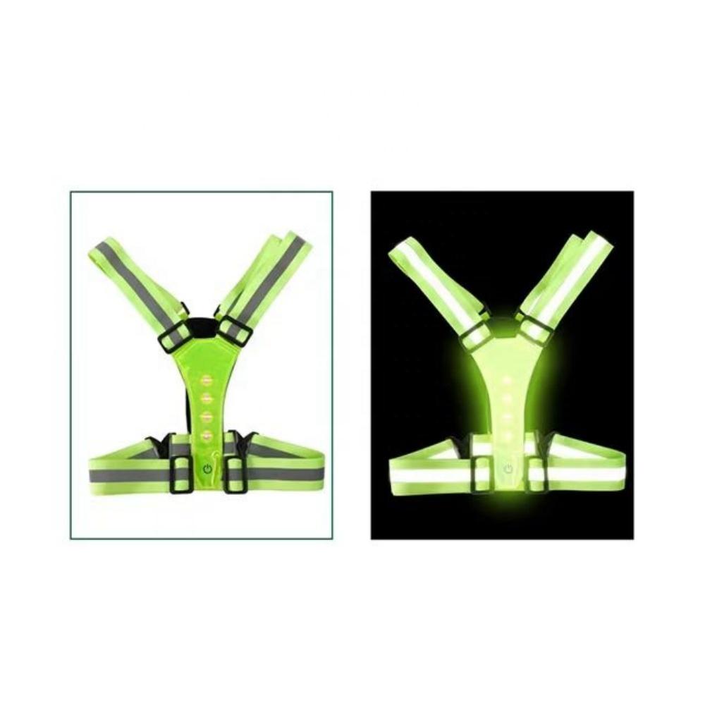 Adjustable LED Reflective Belt Safety Equipment High Visibility for Night Walking Cycling & Running