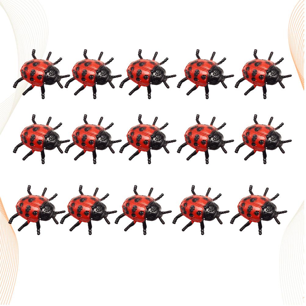 20Pcs Vivid Color Mini Ladybugs PVC Ornament Set for DIY Fairy Garden Decoration Micro Landscape Indoor Outdoor Plant Pot