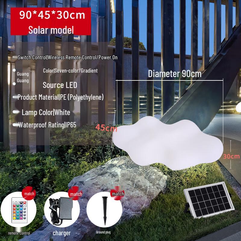 Solar Cloud Stool Outdoor Decorative Lamp