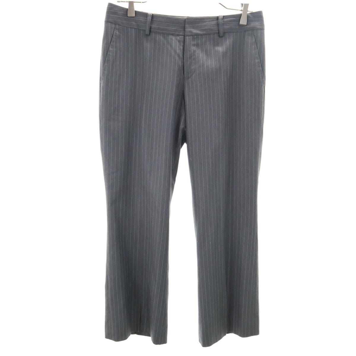

INED Silk Blend Striped Pattern Slacks pants 11 Gray Women Used