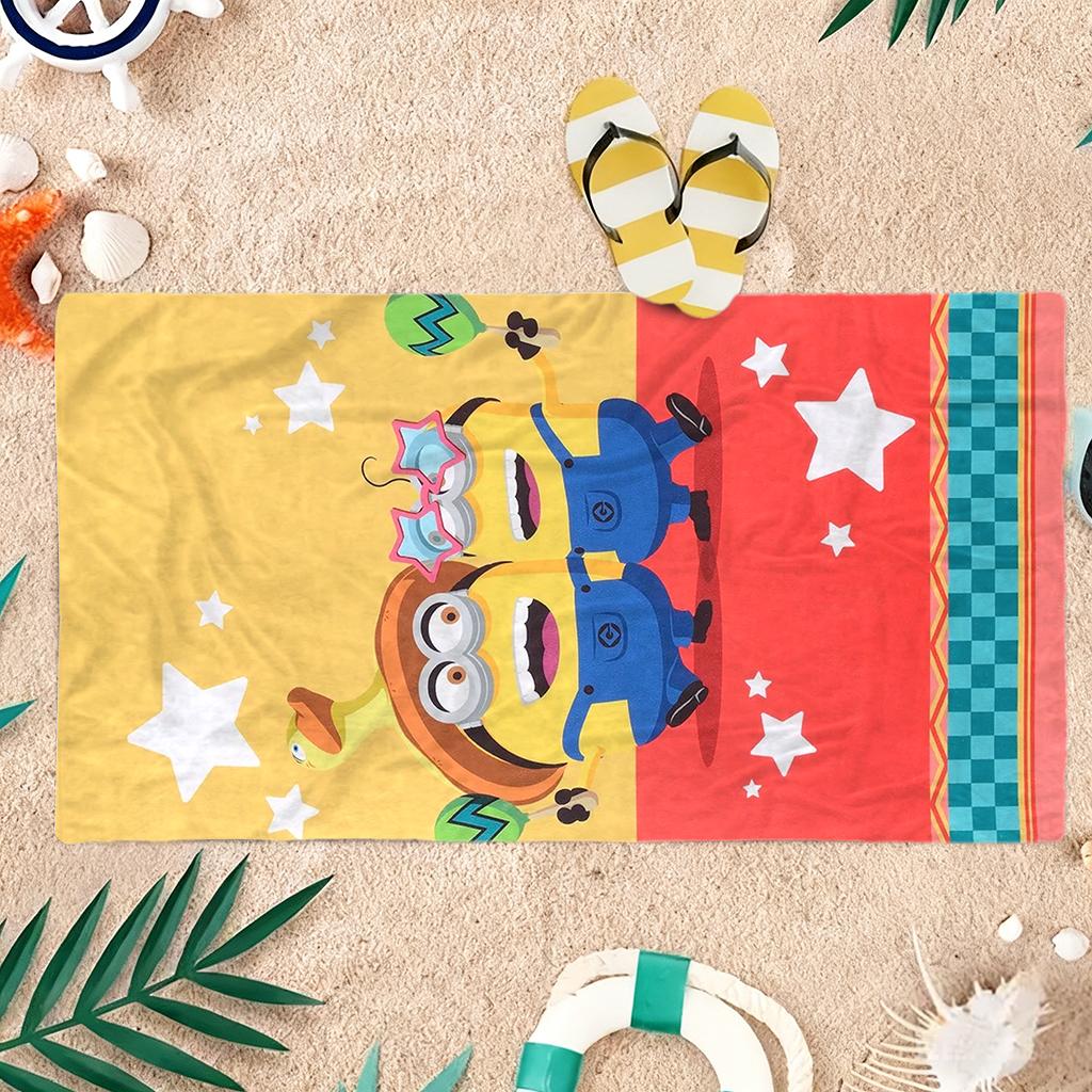 Big-eyed Cute Creature Beach Towel Star Printed Design Quick-drying Suitable for Beach Vacation Pool Gym Cute Gift for Friends