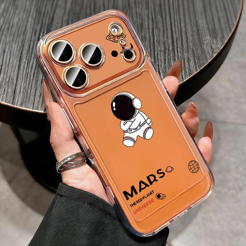 Shockproof Clear TPU Case For iPhone 17 16 Pro 15 14 13 12 Pro Max 11 Transparent Silicone Cute Astronaut Pattern Phone Cover
