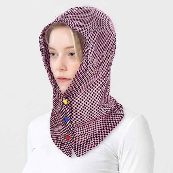 AVAVE Uv Protection Park Golf Hooded Sunshade Check Pink