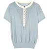 Mom's Summer Clothes Short Sleeve Knitted Top Ice Silk T-shirt Fashion Middle-aged Elderly Women's T Shirts